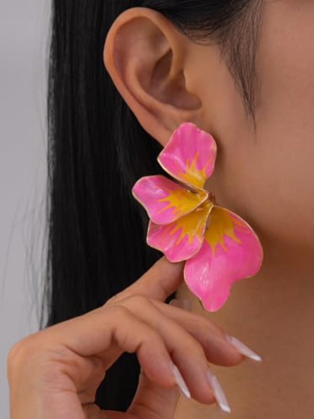 Irregular Petal‎ Earings for Women Geometric Petal Ear Stainless Steel Unique